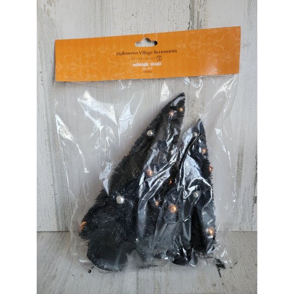 Dept 56 4033853 midnight sisals Halloween village tree set glitter - Picture 5 of 7